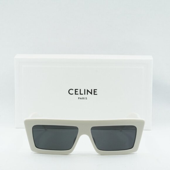 🕶️ New Celine CL40214U 25A Sunglasses - Ivory Frame, Smoke Lenses - Picture 3 of 11